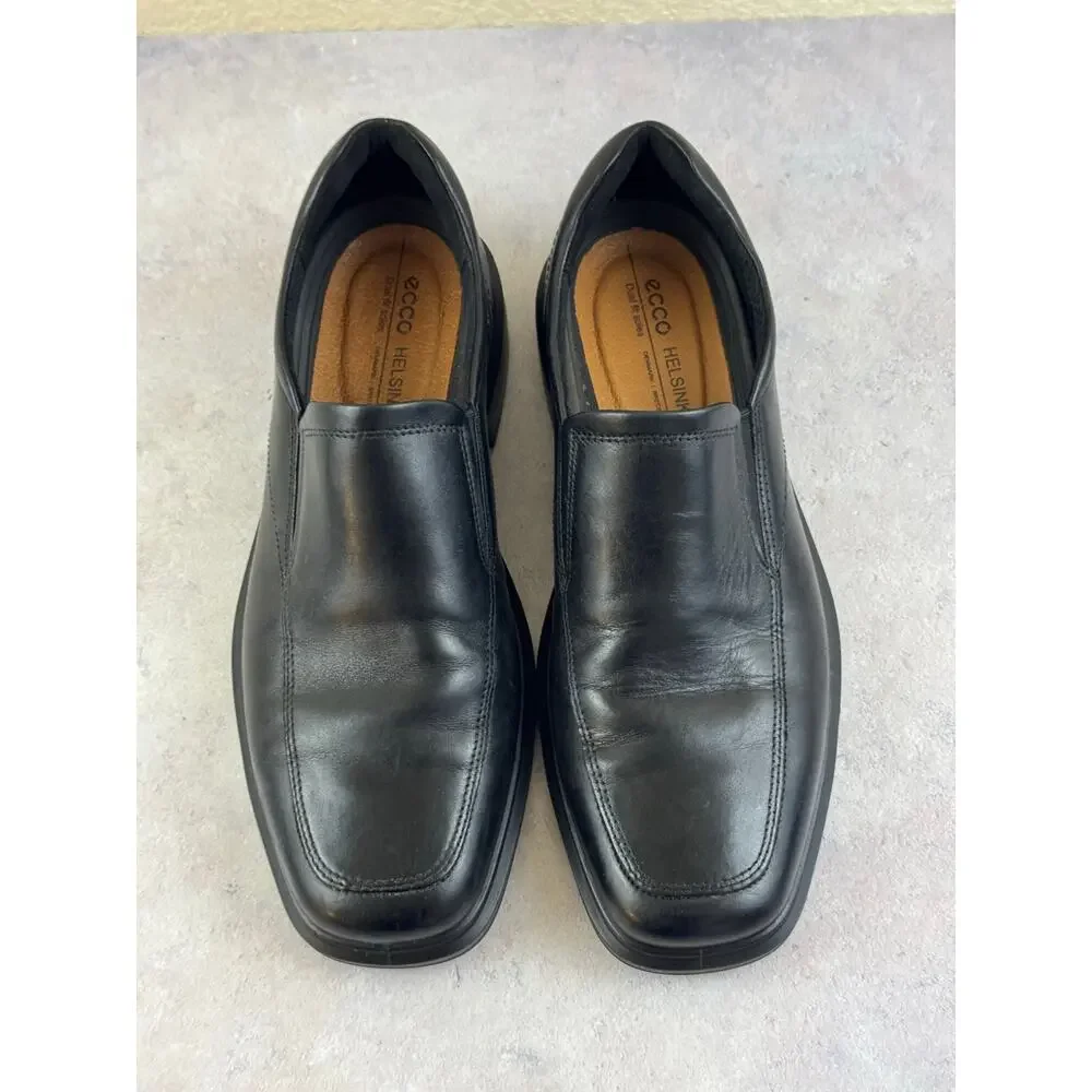 ECCO Helsinki 2 Men Black Leather Apron Toe Oxford Dress Shoes EU 43 US 9-9.5